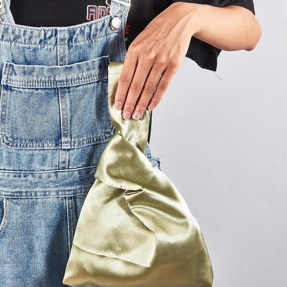 Clutch Handbag Satin Mini Purse Small Wristlet for Wedding Party Formal Use - Picture 5 of 6